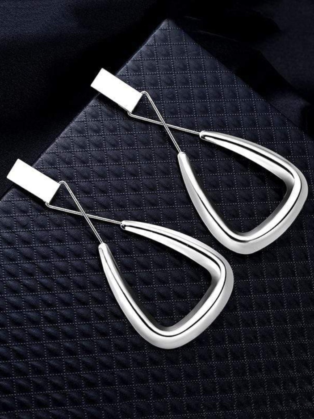 Womens Silver Long‎ Stem Statement Earrings